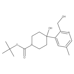 Tert-butyl 4-hydroxy-4-(2-(hydroxymethyl)-5-methylpyridin-3-yl)piperidine-1-carboxylate结构式