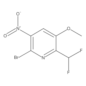 2-Bromo-6-(difluoromethyl)-5-methoxy-3-nitropyridine结构式