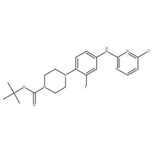 Tert-butyl 4-(4-(4-chloro-1,3,5-triazin-2-ylamino)-2-fluorophenyl)piperazine-1-carboxylate结构式
