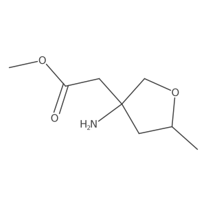 Methyl 2-(3-amino-5-methyloxolan-3-yl)acetate结构式