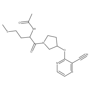N-(1-(3-((3-cyanopyrazin-2-yl)oxy)pyrrolidin-1-yl)-4-(methylthio)-1-oxobutan-2-yl)acetamide Structure