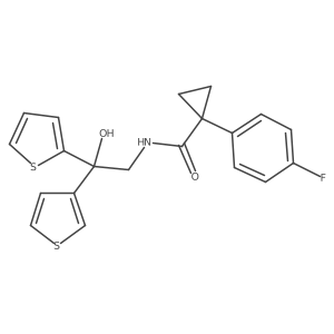 1-(4-fluorophenyl)-N-(2-hydroxy-2-(thiophen-2-yl)-2-(thiophen-3-yl)ethyl)cyclopropanecarboxamide Structure