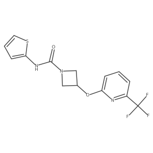 N-(thiophen-2-yl)-3-((6-(trifluoromethyl)pyridin-2-yl)oxy)azetidine-1-carboxamide结构式