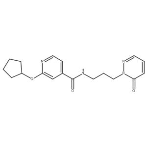 2-(cyclopentyloxy)-N-(3-(6-oxopyridazin-1(6H)-yl)propyl)isonicotinamide结构式