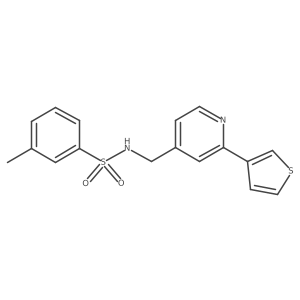 3-methyl-N-((2-(thiophen-3-yl)pyridin-4-yl)methyl)benzenesulfonamide Structure