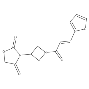 (E)-3-(1-(3-(furan-2-yl)acryloyl)azetidin-3-yl)oxazolidine-2,4-dione结构式