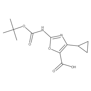 2-{[(Tert-butoxy)carbonyl]amino}-4-cyclopropyl-1,3-oxazole-5-carboxylic acid Structure