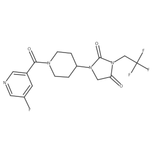 1-[1-(5-Fluoropyridine-3-carbonyl)piperidin-4-yl]-3-(2,2,2-trifluoroethyl)imidazolidine-2,4-dione Structure