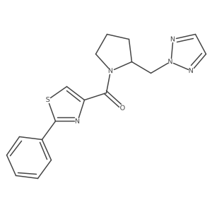 (2-((2H-1,2,3-triazol-2-yl)methyl)pyrrolidin-1-yl)(2-phenylthiazol-4-yl)methanone Structure