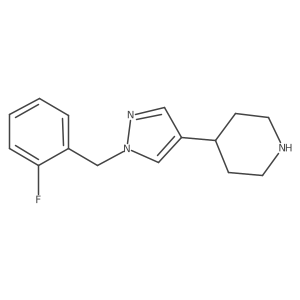 4-{1-[(2-fluorophenyl)methyl]-1H-pyrazol-4-yl}piperidine Structure