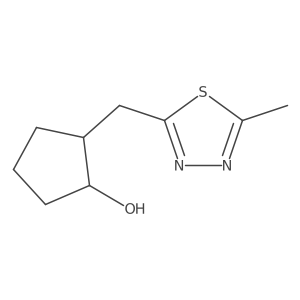 2-[(5-Methyl-1,3,4-thiadiazol-2-yl)methyl]cyclopentan-1-ol结构式