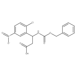 (3R)-3-{[(benzyloxy)carbonyl]amino}-3-(2-chloro-5-nitrophenyl)propanoic acid结构式