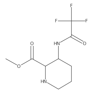 rac-methyl (2R,3S)-3-(trifluoroacetamido)piperidine-2-carboxylate结构式