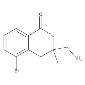 3-(aminomethyl)-5-bromo-3-methyl-3,4-dihydro-1H-2-benzopyran-1-one结构式