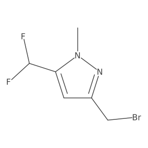 3-(Bromomethyl)-5-(difluoromethyl)-1-methyl-1H-pyrazole结构式