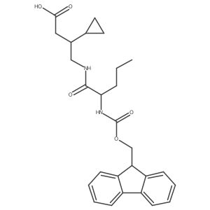 3-cyclopropyl-4-[(2S)-2-({[(9H-fluoren-9-yl)methoxy]carbonyl}amino)pentanamido]butanoic acid Structure