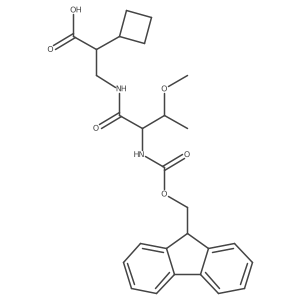 2-cyclobutyl-3-[2-({[(9H-fluoren-9-yl)methoxy]carbonyl}amino)-3-methoxybutanamido]propanoic acid Structure