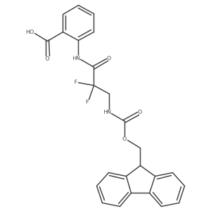 2-[3-({[(9H-fluoren-9-yl)methoxy]carbonyl}amino)-2,2-difluoropropanamido]benzoic acid结构式
