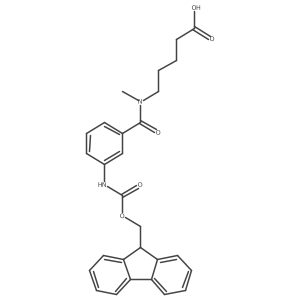 5-{1-[3-({[(9H-fluoren-9-yl)methoxy]carbonyl}amino)phenyl]-N-methylformamido}pentanoic acid结构式