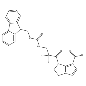 1-[3-({[(9H-fluoren-9-yl)methoxy]carbonyl}amino)-2,2-difluoropropanoyl]-1H,2H,3H-pyrazolo[1,5-a]imidazole-7-carboxylic acid结构式