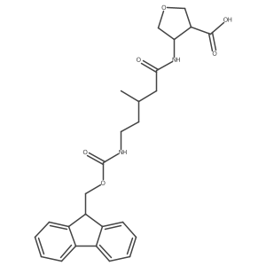 4-[5-({[(9H-fluoren-9-yl)methoxy]carbonyl}amino)-3-methylpentanamido]oxolane-3-carboxylic acid结构式