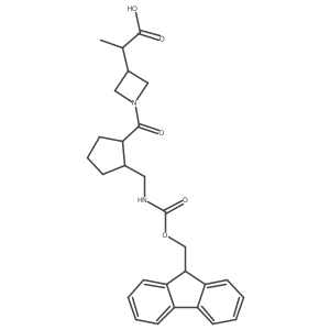2-(1-{2-[({[(9H-fluoren-9-yl)methoxy]carbonyl}amino)methyl]cyclopentanecarbonyl}azetidin-3-yl)propanoic acid结构式