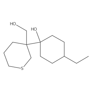 4-Ethyl-1-[3-(hydroxymethyl)thian-3-yl]cyclohexan-1-ol结构式