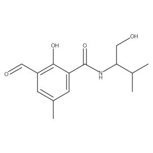 3-Formyl-2-hydroxy-N-[(2S)-1-hydroxy-3-methylbutan-2-yl]-5-methylbenzamide结构式