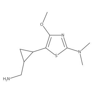 rac-5-[(1R,2R)-2-(aminomethyl)cyclopropyl]-4-methoxy-N,N-dimethyl-1,3-thiazol-2-amine结构式