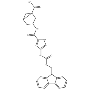 rac-(1R,3R,5R)-3-[5-({[(9H-fluoren-9-yl)methoxy]carbonyl}amino)-1H-1,2,4-triazole-3-amido]bicyclo[3.1.0]hexane-1-carboxylic acid结构式
