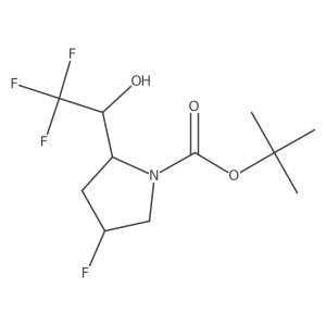 tert-butyl (4R)-4-fluoro-2-[(1S)-2,2,2-trifluoro-1-hydroxyethyl]pyrrolidine-1-carboxylate结构式