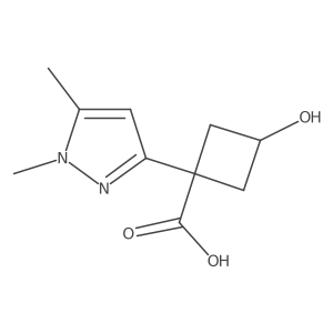 1-(1,5-dimethyl-1H-pyrazol-3-yl)-3-hydroxycyclobutane-1-carboxylic acid Structure