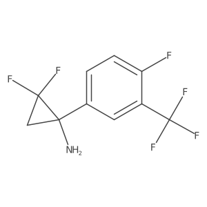 2,2-Difluoro-1-[4-fluoro-3-(trifluoromethyl)phenyl]cyclopropan-1-amine结构式