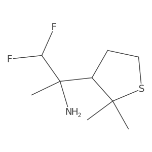 2-(2,2-Dimethylthiolan-3-yl)-1,1-difluoropropan-2-amine结构式