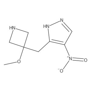 3-[(3-methoxyazetidin-3-yl)methyl]-4-nitro-1H-pyrazole结构式