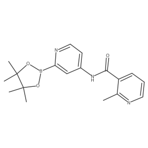 2-methyl-N-[2-(4,4,5,5-tetramethyl-1,3,2-dioxaborolan-2-yl)pyridin-4-yl]pyridine-3-carboxamide结构式