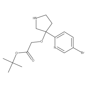 Tert-butyl 2-{[3-(5-bromopyridin-2-yl)pyrrolidin-3-yl]oxy}acetate Structure