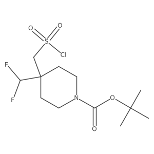Tert-butyl 4-(chlorosulfonylmethyl)-4-(difluoromethyl)piperidine-1-carboxylate结构式