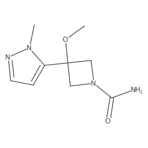 3-Methoxy-3-(2-methylpyrazol-3-yl)azetidine-1-carboxamide Structure