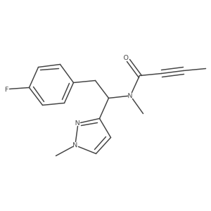 N-[2-(4-Fluorophenyl)-1-(1-methylpyrazol-3-yl)ethyl]-N-methylbut-2-ynamide结构式