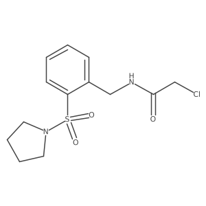2-Chloro-N-[(2-pyrrolidin-1-ylsulfonylphenyl)methyl]acetamide结构式