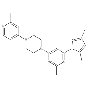 4-(3,5-dimethyl-1H-pyrazol-1-yl)-2-methyl-6-[4-(6-methylpyrimidin-4-yl)piperazin-1-yl]pyrimidine结构式