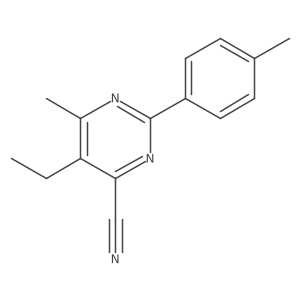 5-Ethyl-6-methyl-2-(4-methylphenyl)pyrimidine-4-carbonitrile结构式