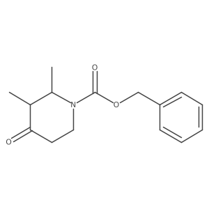 rac-benzyl (2R,3R)-2,3-dimethyl-4-oxopiperidine-1-carboxylate结构式