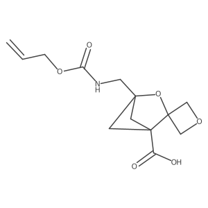 4-({[(Prop-2-en-1-yloxy)carbonyl]amino}methyl)-3-oxaspiro[bicyclo[2.1.1]hexane-2,3'-oxetane]-1-carboxylic acid结构式