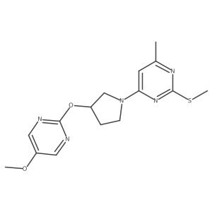 4-{3-[(5-Methoxypyrimidin-2-yl)oxy]pyrrolidin-1-yl}-6-methyl-2-(methylsulfanyl)pyrimidine结构式