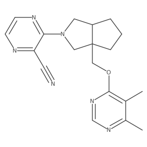 3-(3a-{[(5,6-Dimethylpyrimidin-4-yl)oxy]methyl}-octahydrocyclopenta[c]pyrrol-2-yl)pyrazine-2-carbonitrile结构式