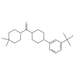 4-[4-(4,4-Difluoropiperidine-1-carbonyl)piperidin-1-yl]-6-(trifluoromethyl)pyrimidine结构式