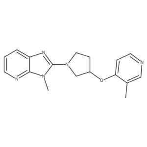 3-methyl-4-[(1-{3-methyl-3H-imidazo[4,5-b]pyridin-2-yl}pyrrolidin-3-yl)oxy]pyridine结构式