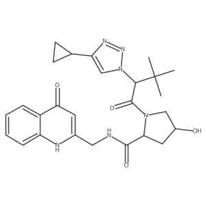 rel-(2S,4R)-1-((S)-2-(4-Cyclopropyl-1H-1,2,3-triazol-1-yl)-3,3-dimethylbutanoyl)-4-hydroxy-N-((4-hydroxyquinolin-2-yl)methyl)pyrrolidine-2-carboxamide结构式